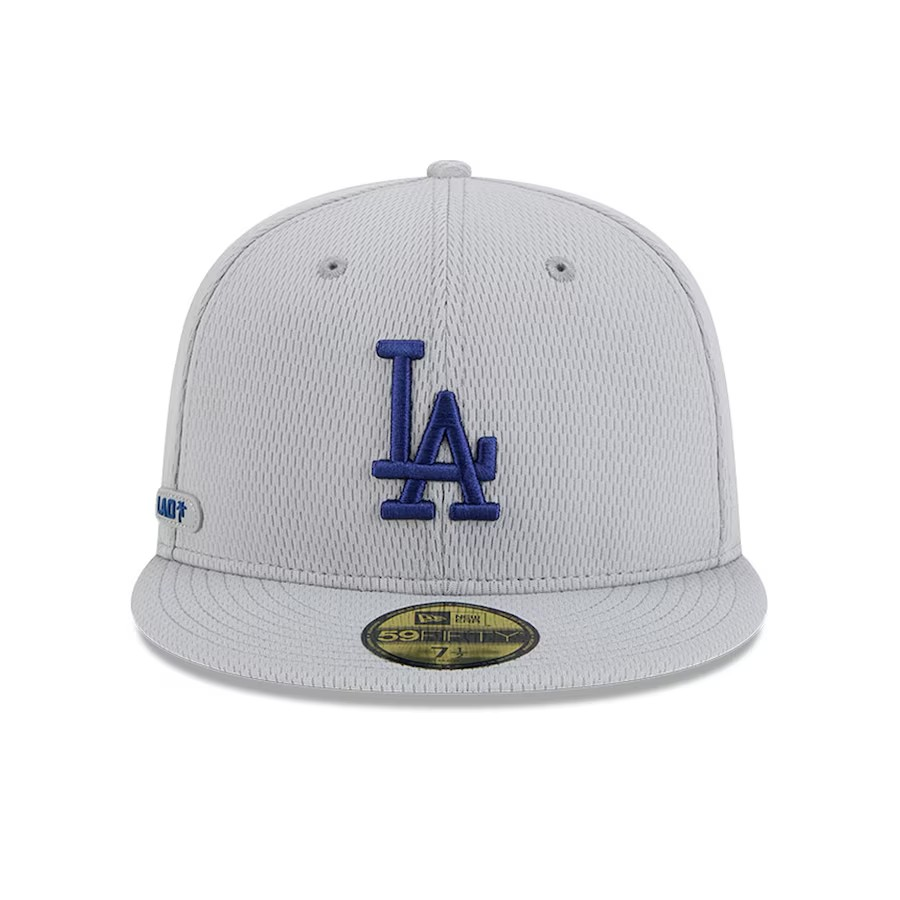 Gorra New Era Los Angeles Dodgers Gray 2025 MLB Clubhouse 59FIFTY