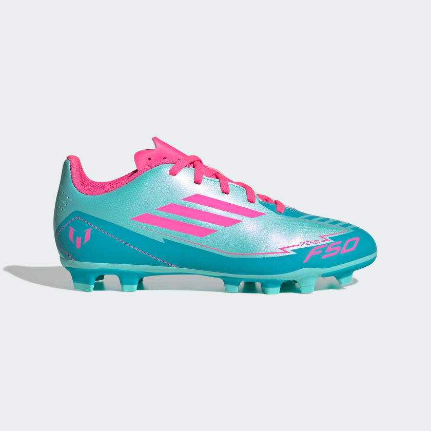 tenis adidas f50 club fg/mg j me flaaqu/lucpnk/luccya